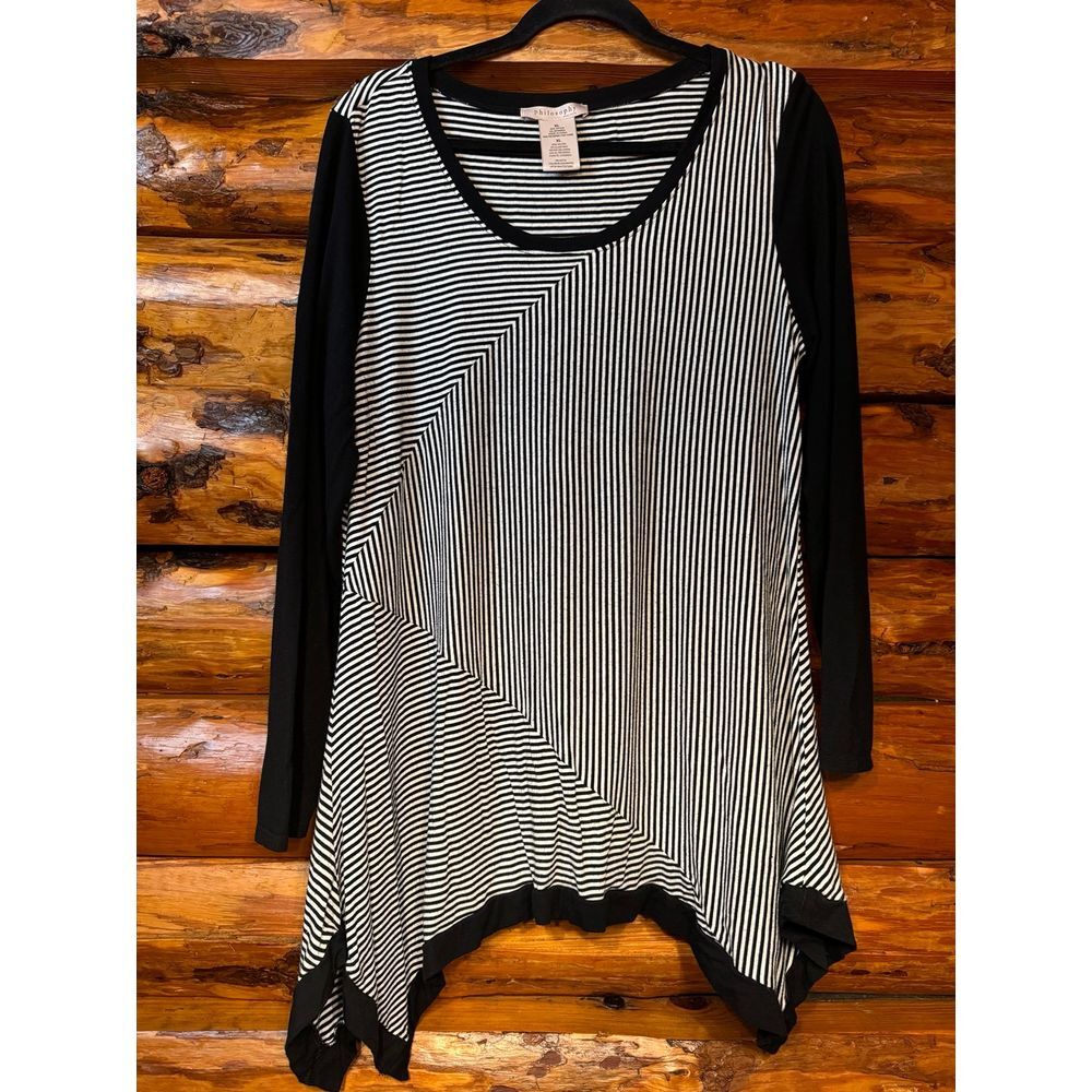 Philosophy Long Sleeve Asymmetrical Tunic Size XL